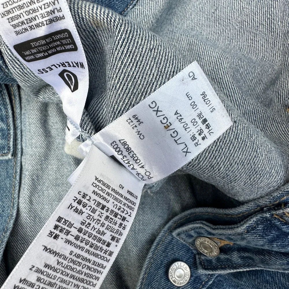 Levis Baggy Trucker Jacket Men's Size X Large Blue Denim New With Tags